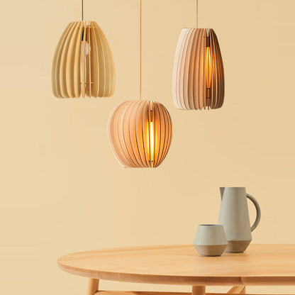 Lavisa - Rustic Handmade Wood Slat Pendant Light