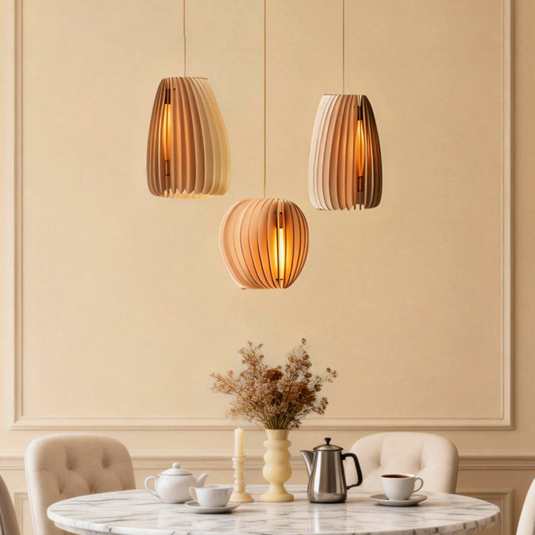 Lavisa - Rustic Handmade Wood Slat Pendant Light
