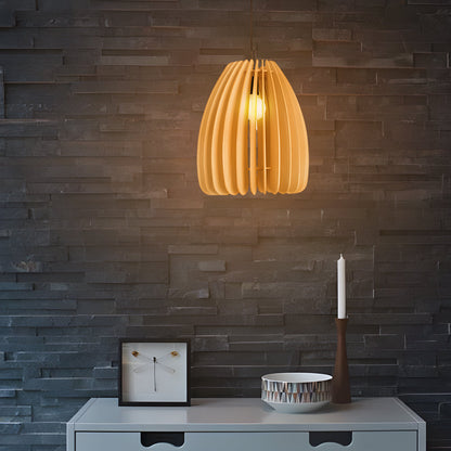 Lavisa - Rustic Handmade Wood Slat Pendant Light