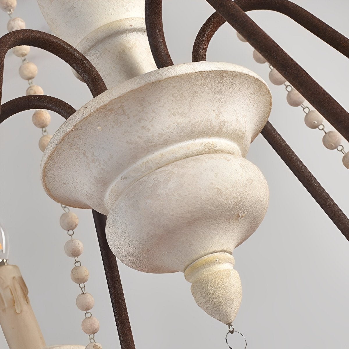 Lavisa - Rustic Wooden Candle Chandelier Ceiling Light