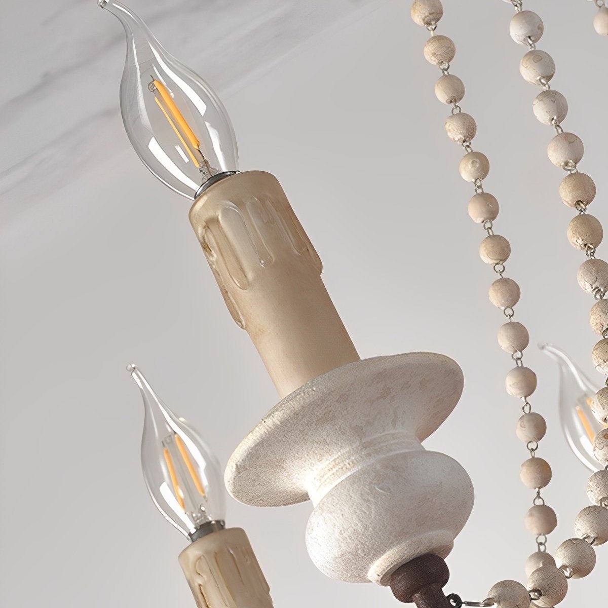 Lavisa - Rustic Wooden Candle Chandelier Ceiling Light
