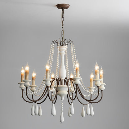 Lavisa - Rustic Wooden Candle Chandelier Ceiling Light