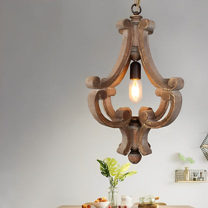 Lavisa - Industrial Wood Adjustable Pendant Light