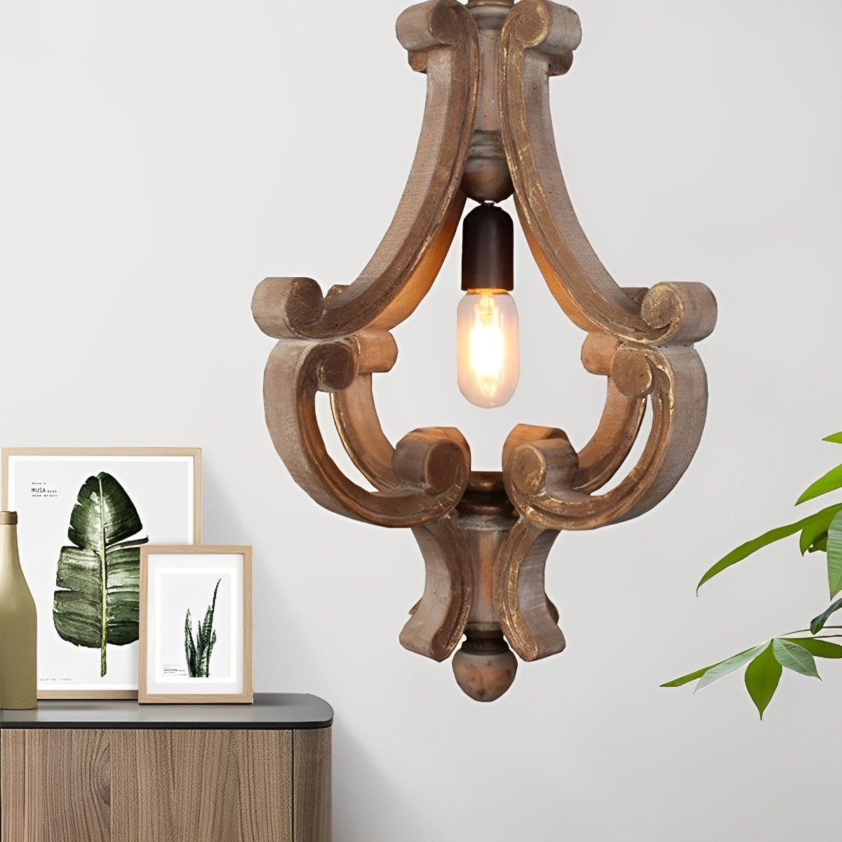 Lavisa - Industrial Wood Adjustable Pendant Light