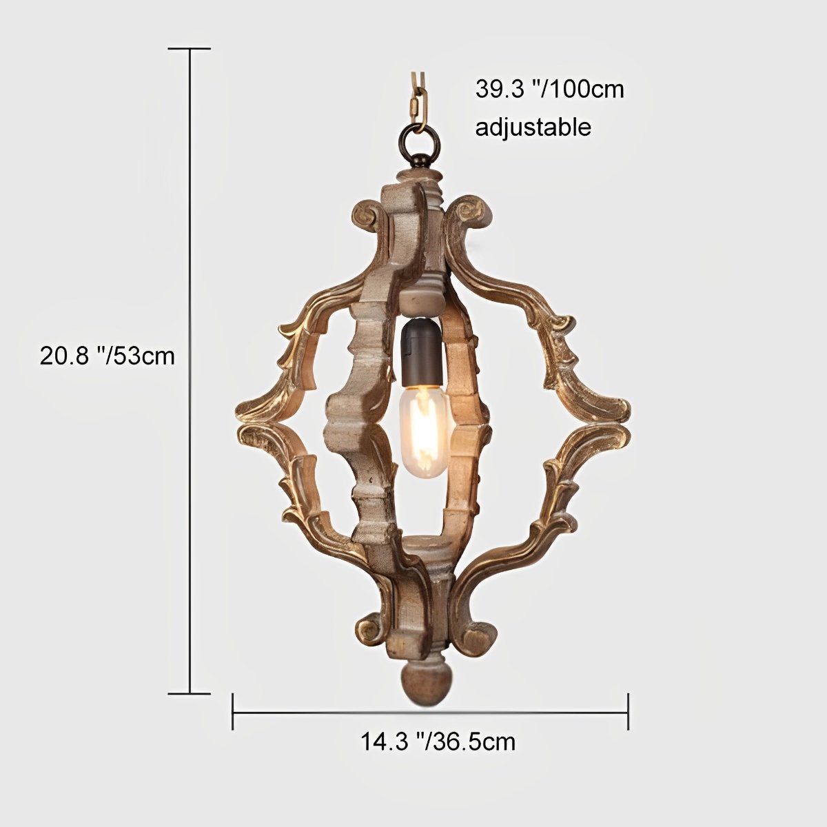 Lavisa - Industrial Wood Adjustable Pendant Light
