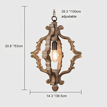 Lavisa - Industrial Wood Adjustable Pendant Light