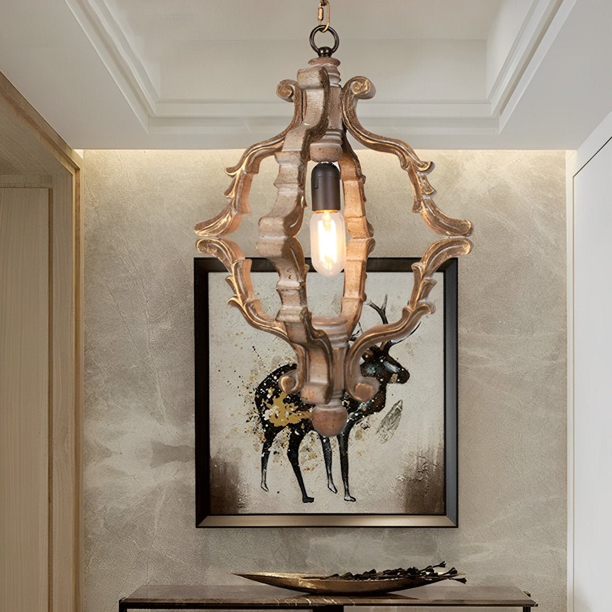 Lavisa - Industrial Wood Adjustable Pendant Light