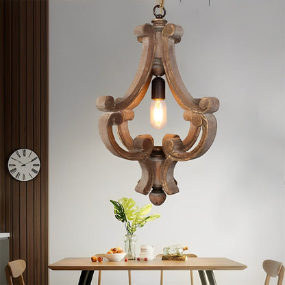 Lavisa - Industrial Wood Adjustable Pendant Light