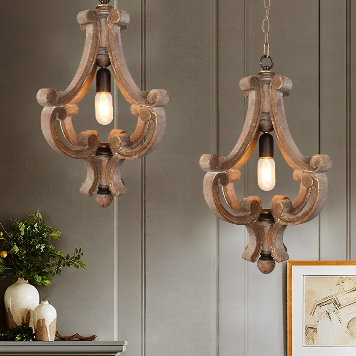 Lavisa - Industrial Wood Adjustable Pendant Light