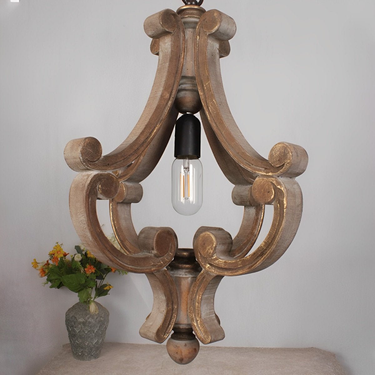 Lavisa - Industrial Wood Adjustable Pendant Light