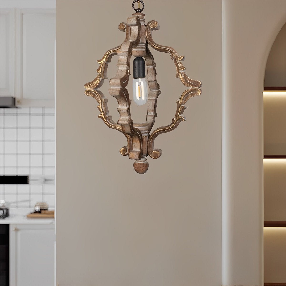 Lavisa - Industrial Wood Adjustable Pendant Light