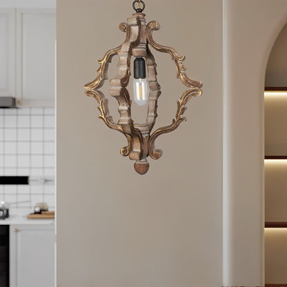 Lavisa - Industrial Wood Adjustable Pendant Light