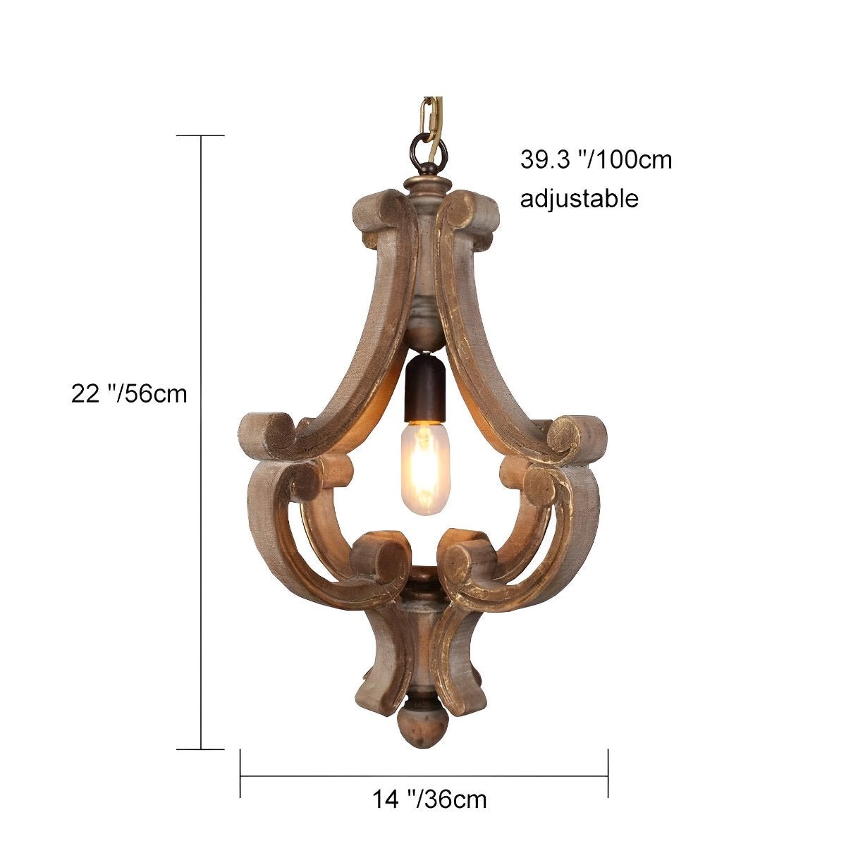 Lavisa - Industrial Wood Adjustable Pendant Light