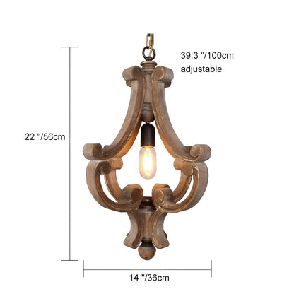 Lavisa - Industrial Wood Adjustable Pendant Light