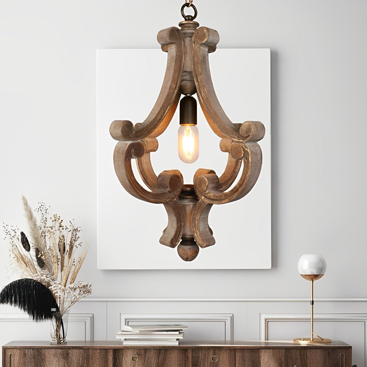 Lavisa - Industrial Wood Adjustable Pendant Light