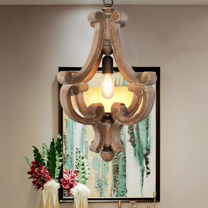 Lavisa - Industrial Wood Adjustable Pendant Light