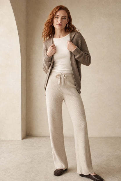 Lavisa - High Waisted Knitted Wide Leg Pants