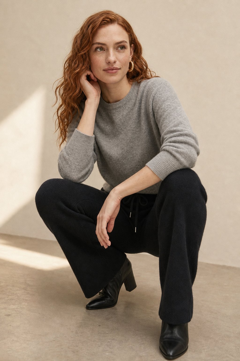 Lavisa - High Waisted Knitted Wide Leg Pants